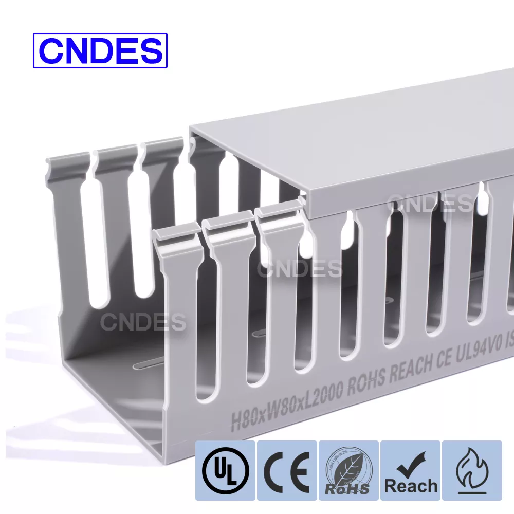 80×80 स्लॉटेड पीवीसी स्विचबोर्ड वायरिंग डक्ट