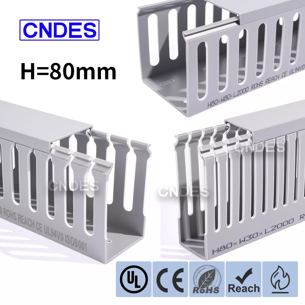 80 ऊंचाई स्लॉटेड पीवीसी ऑटोमेशन केबल डक्ट