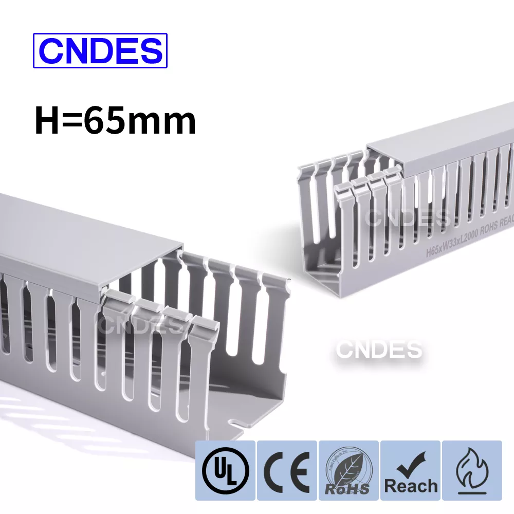 65 मिमी ऊंचाई स्लॉटेड पीवीसी औद्योगिक वायरिंग डक्ट