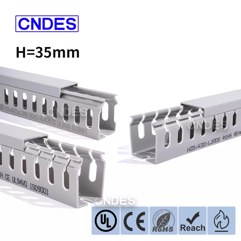 35 मिमी ऊंचाई स्लॉटेड पीवीसी वायर रूटिंग डक्ट